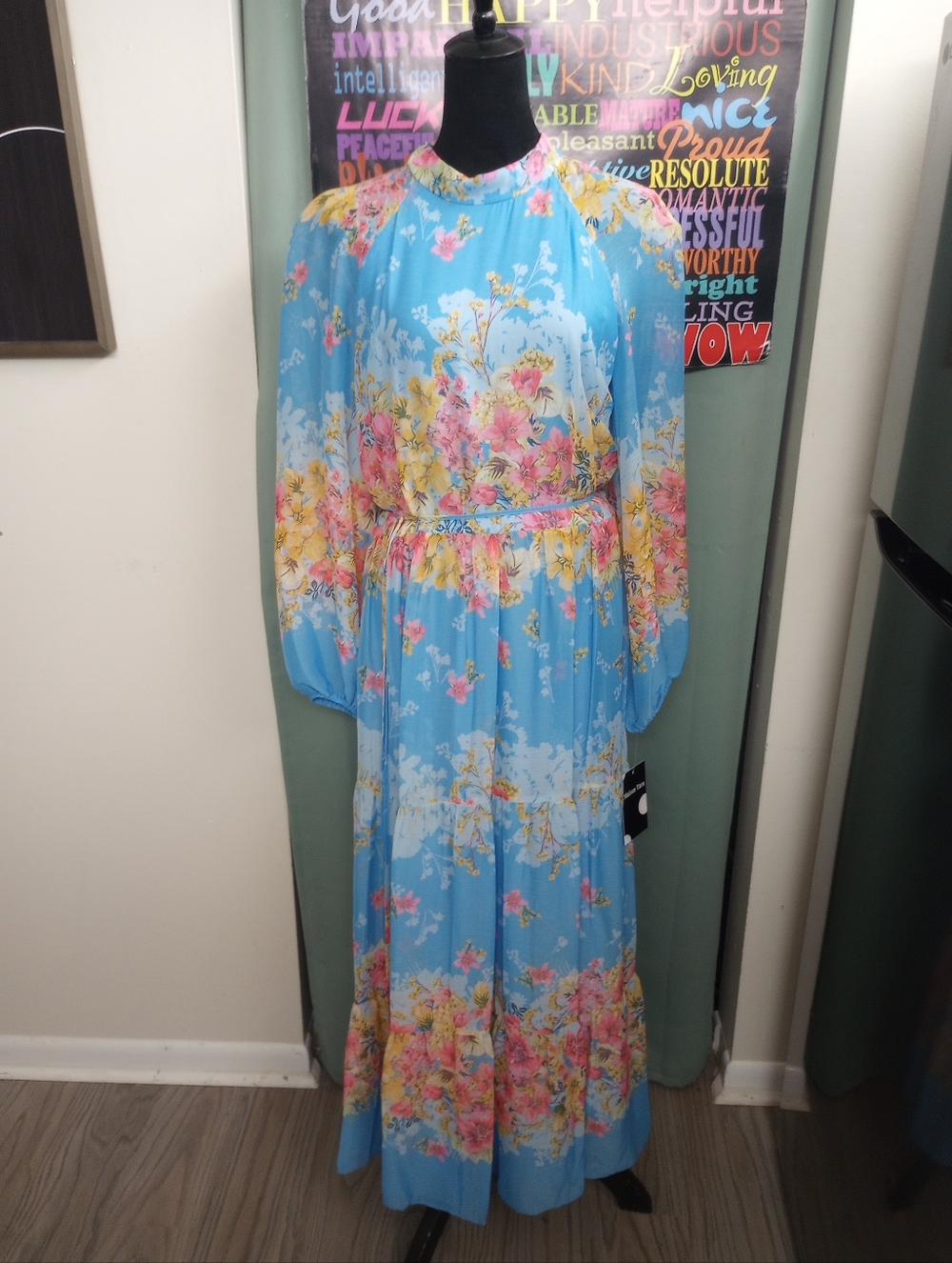 Maison Tara Blue Floral Maxi Dress!.